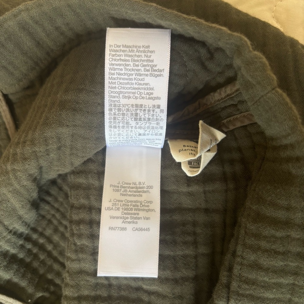 Madewell Gauze Crinkle Blazer Jacket Size XS Olive Green 100% Cotton - Picture 10 of 13